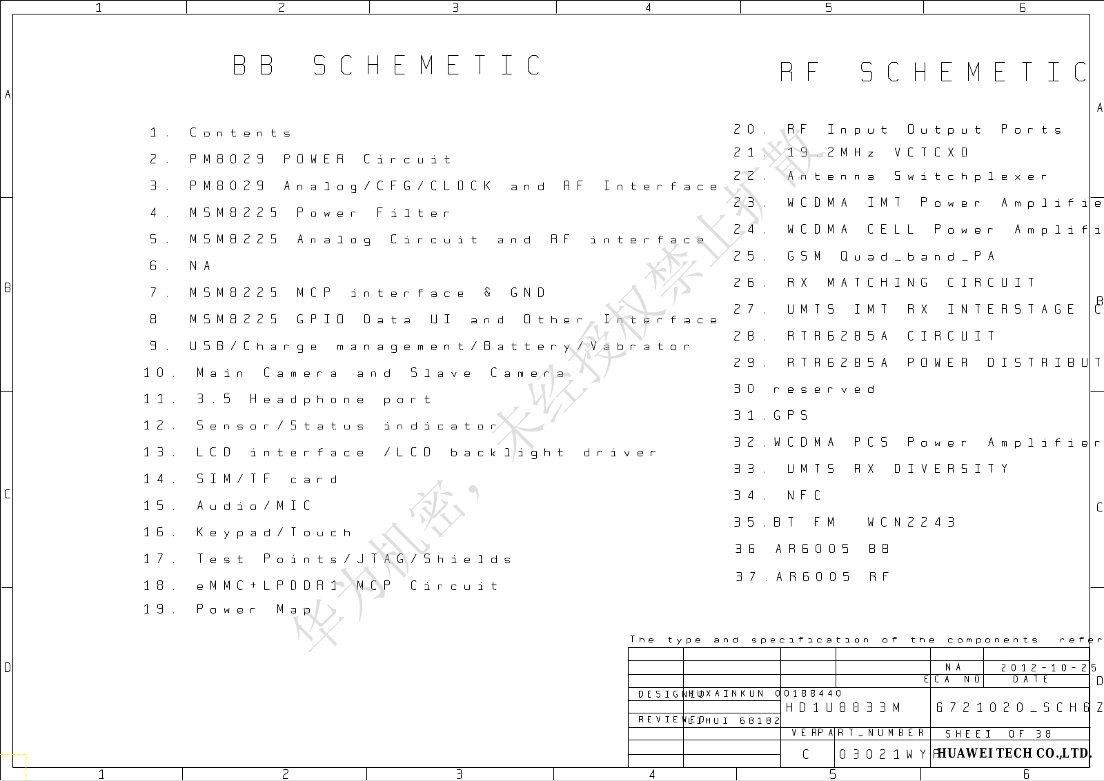 Huawei Y300 Schematics