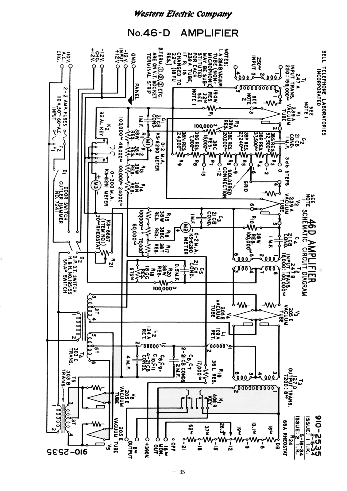 Western Electric 46-D Schematic