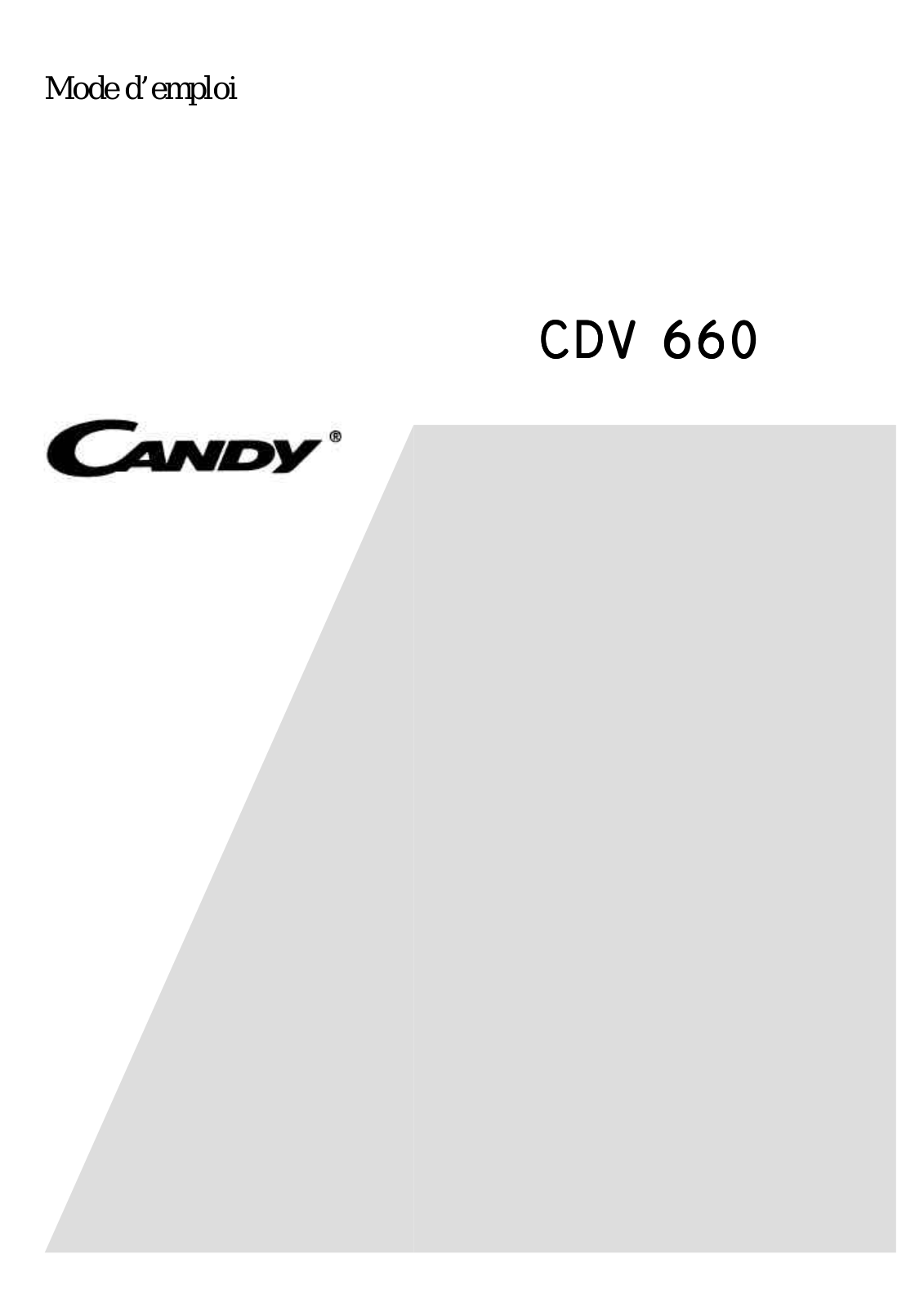 CANDY CDV660 User Manual