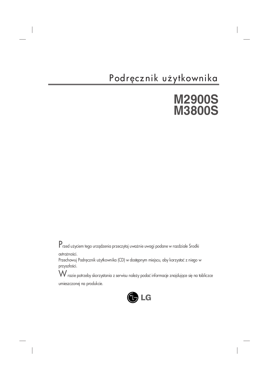 Lg M2900S User Manual