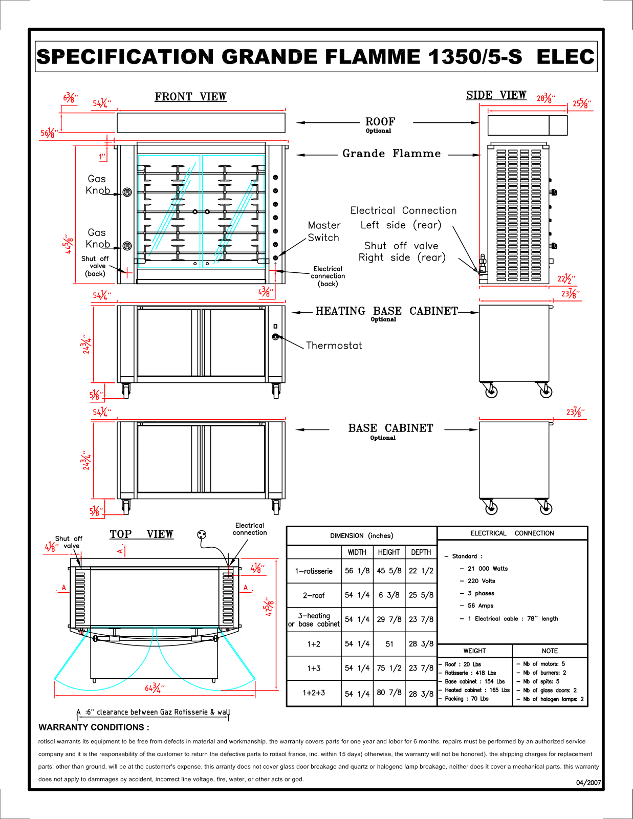 Rotisol 1350 5 S ELEC Specifications