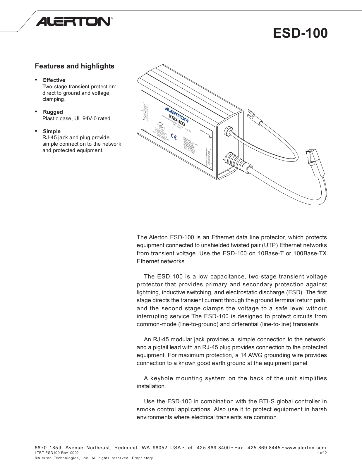 SilentKnight VisorAlarm-Plus UL listed surge suppressor User Manual