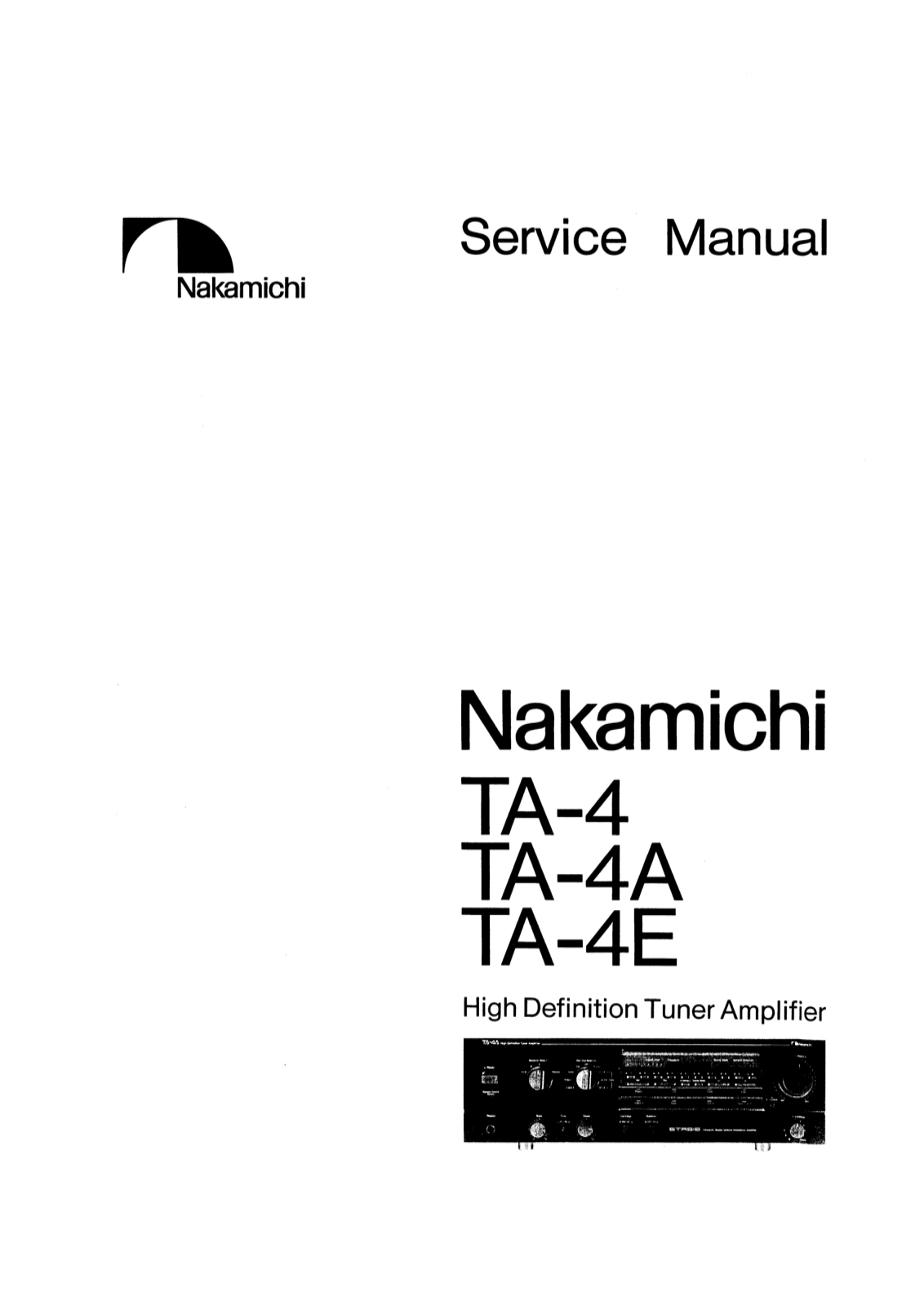 Nakamichi TA-4-E, TA-4-A, TA-4 Service Manual