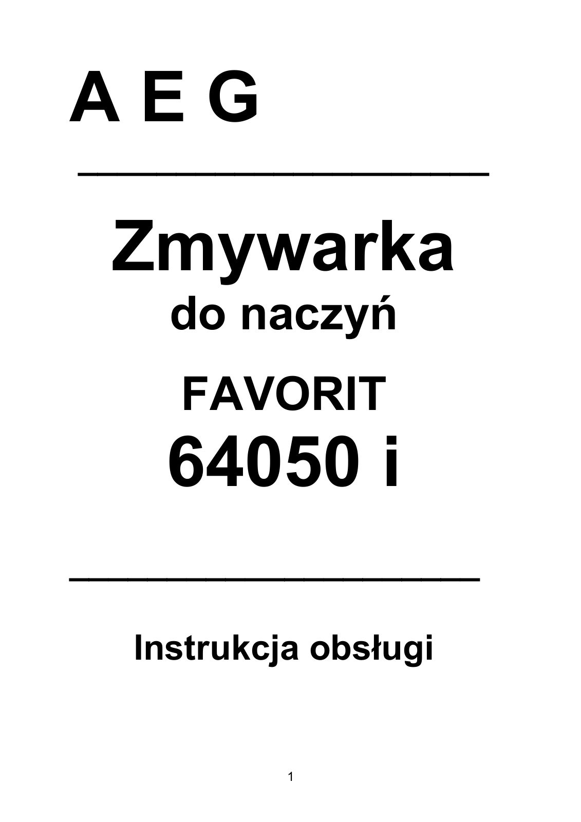 AEG FAVORIT 64050IM User Manual