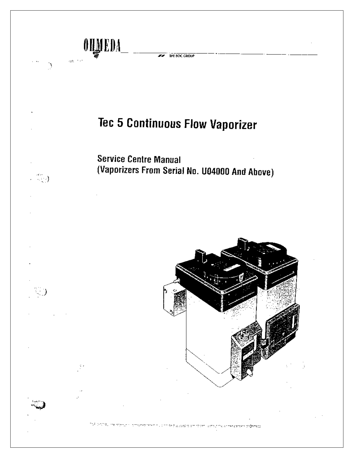 Datex-Ohmeda Tec5 Service manual