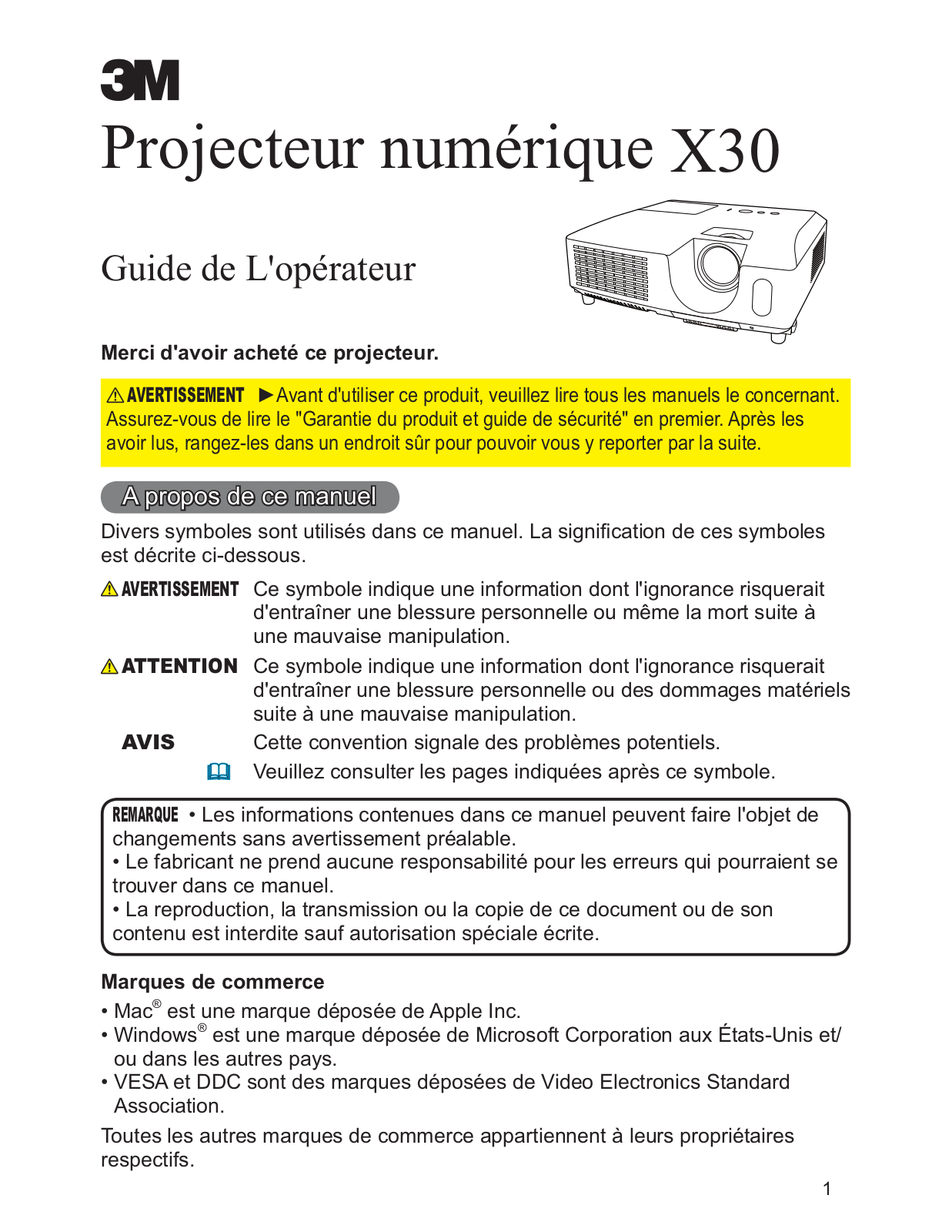 3M X30 Operator Guide