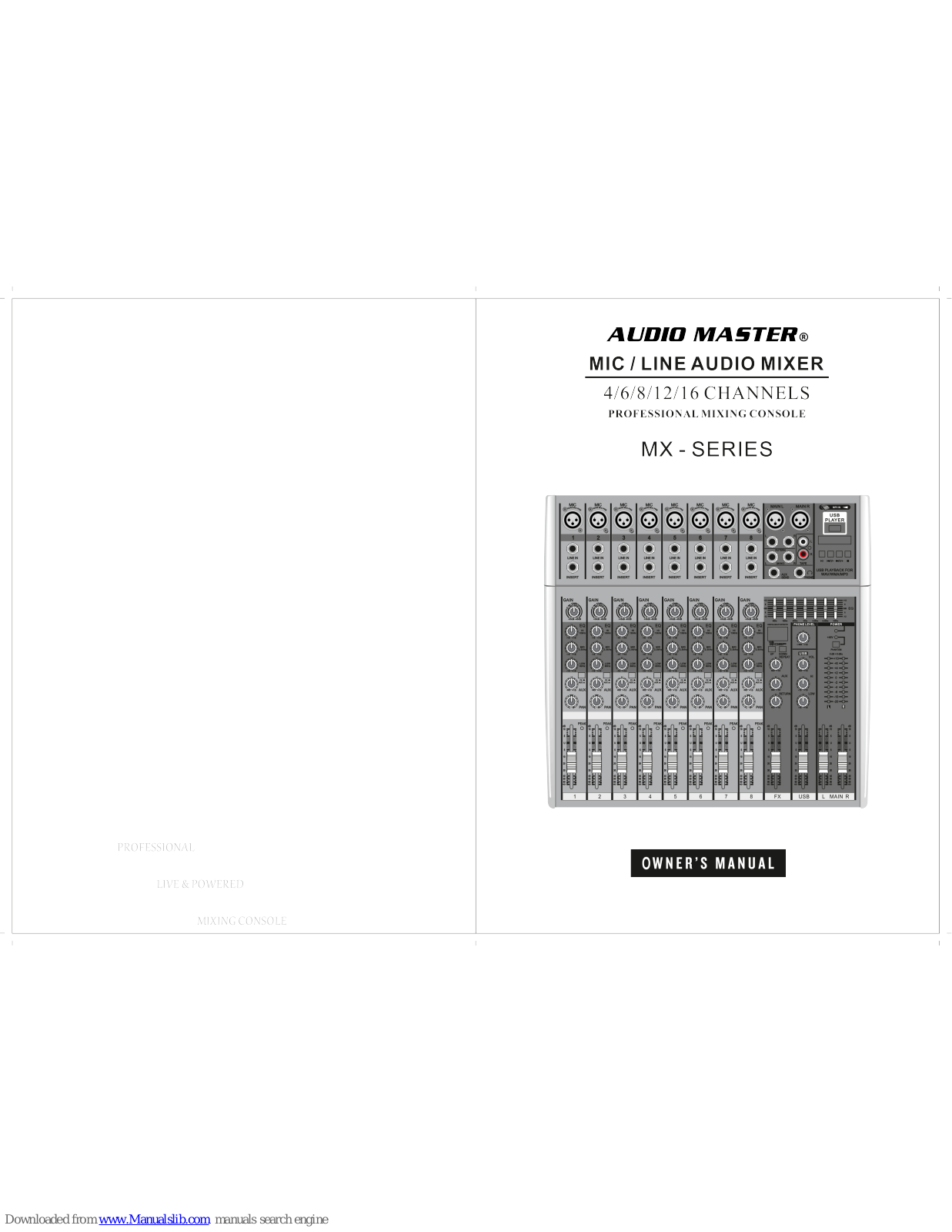 AUDIO MASTER MX Owner's Manual - ManualMachine.com