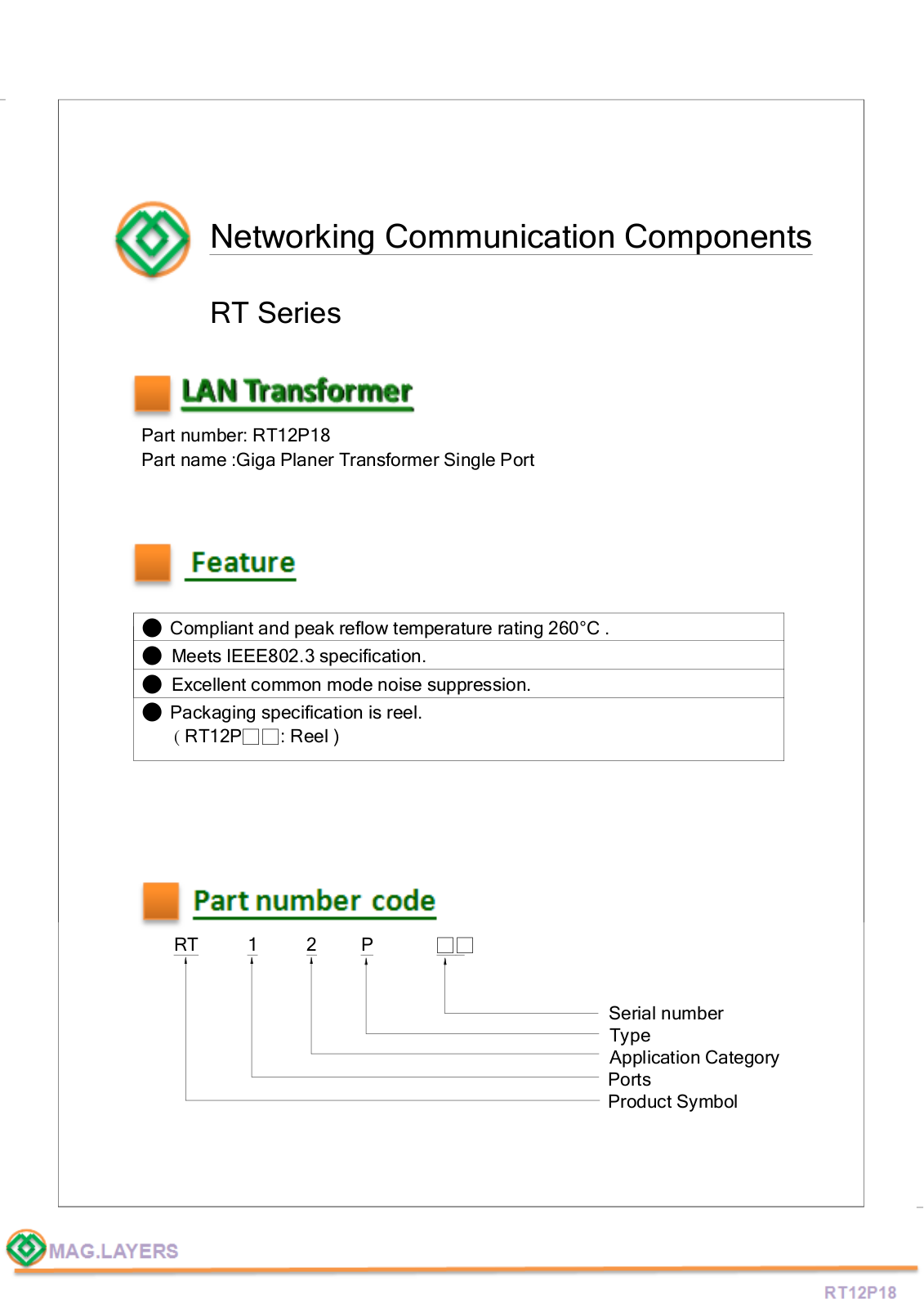 Mag Layers RT12P18 User Manual