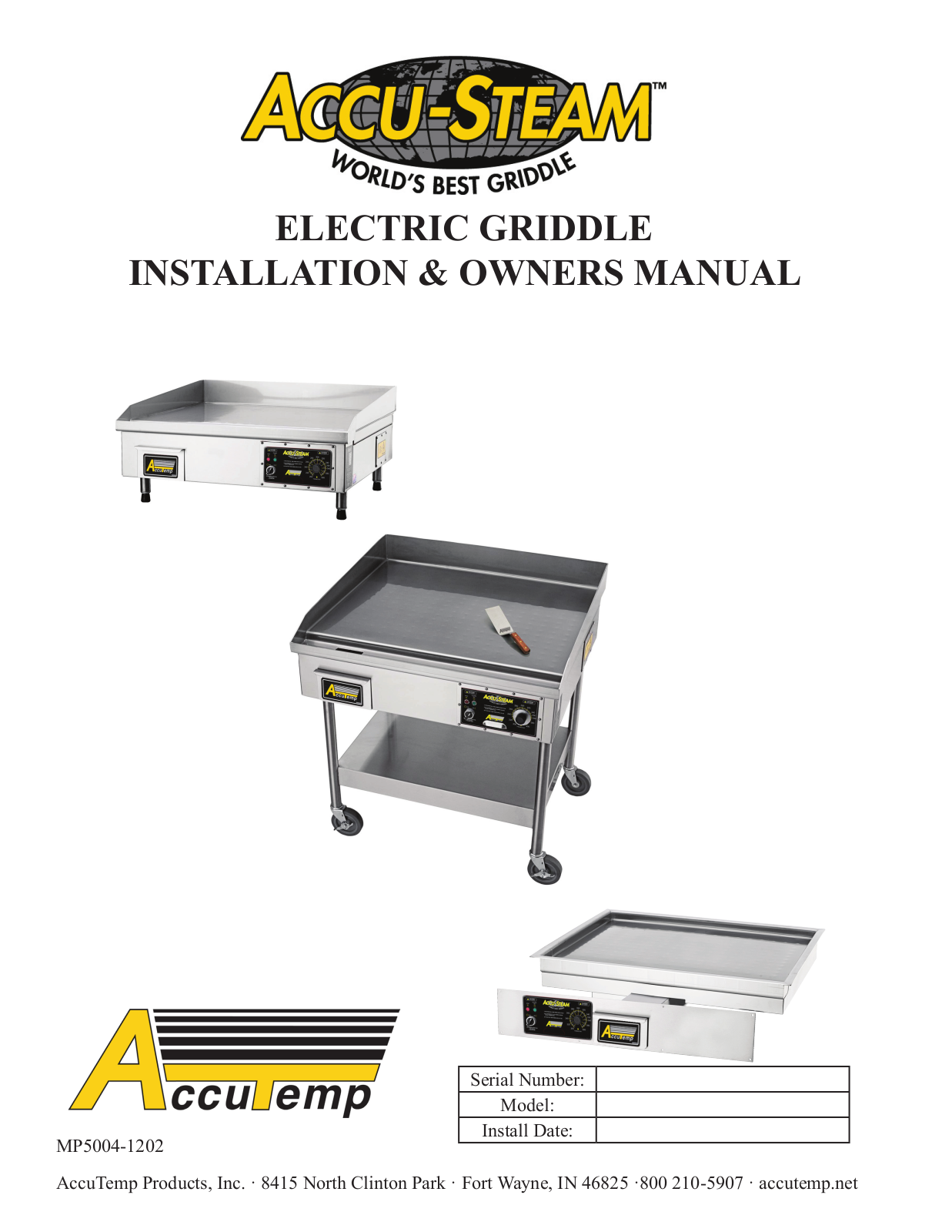 AccuTemp EGD2083B4800-00 Installation  Manual