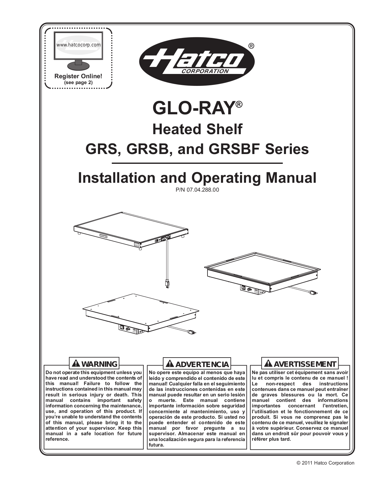 Hatco GRS-30-D Operator’s Manual