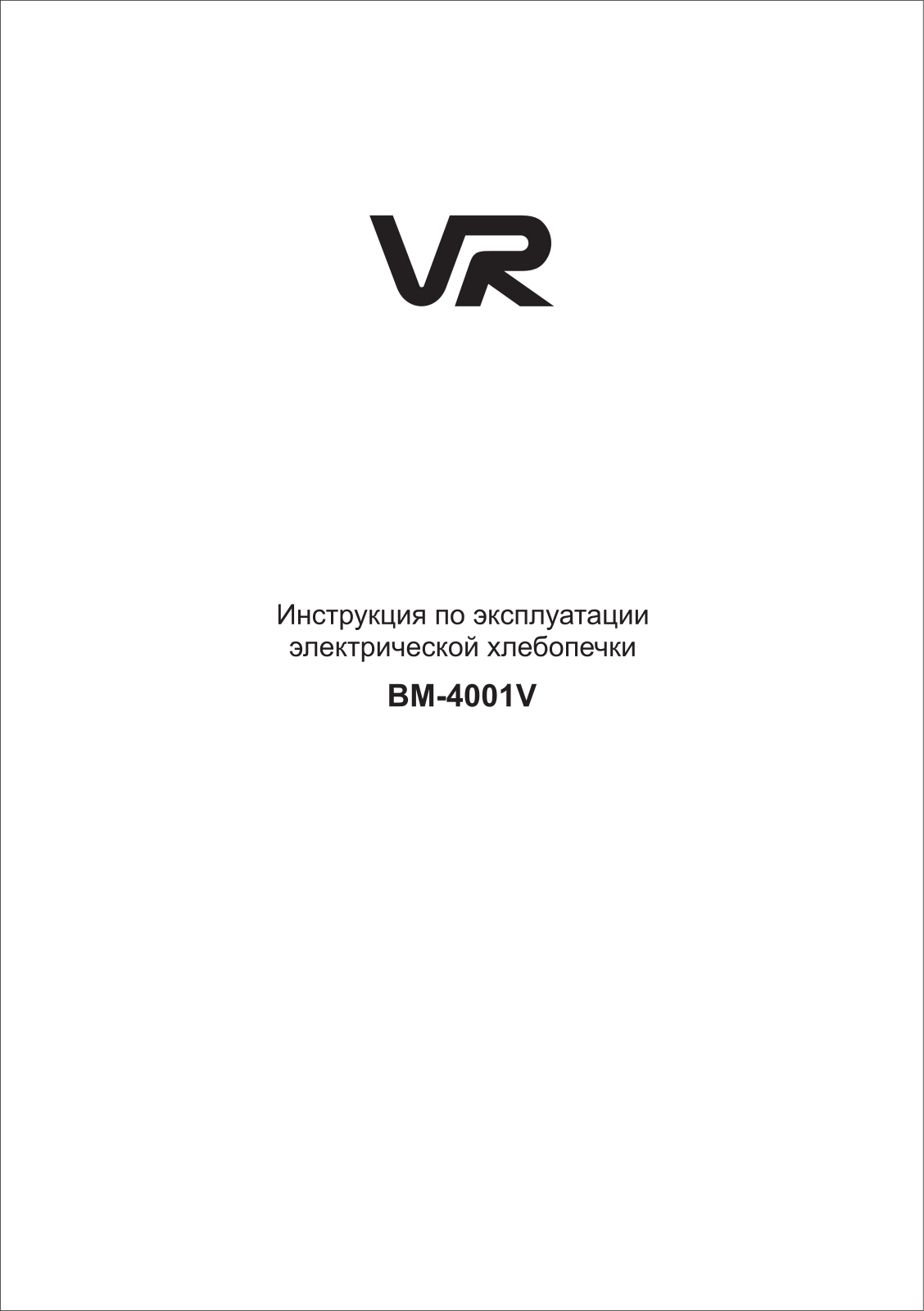 Vr BM-4001V User Manual