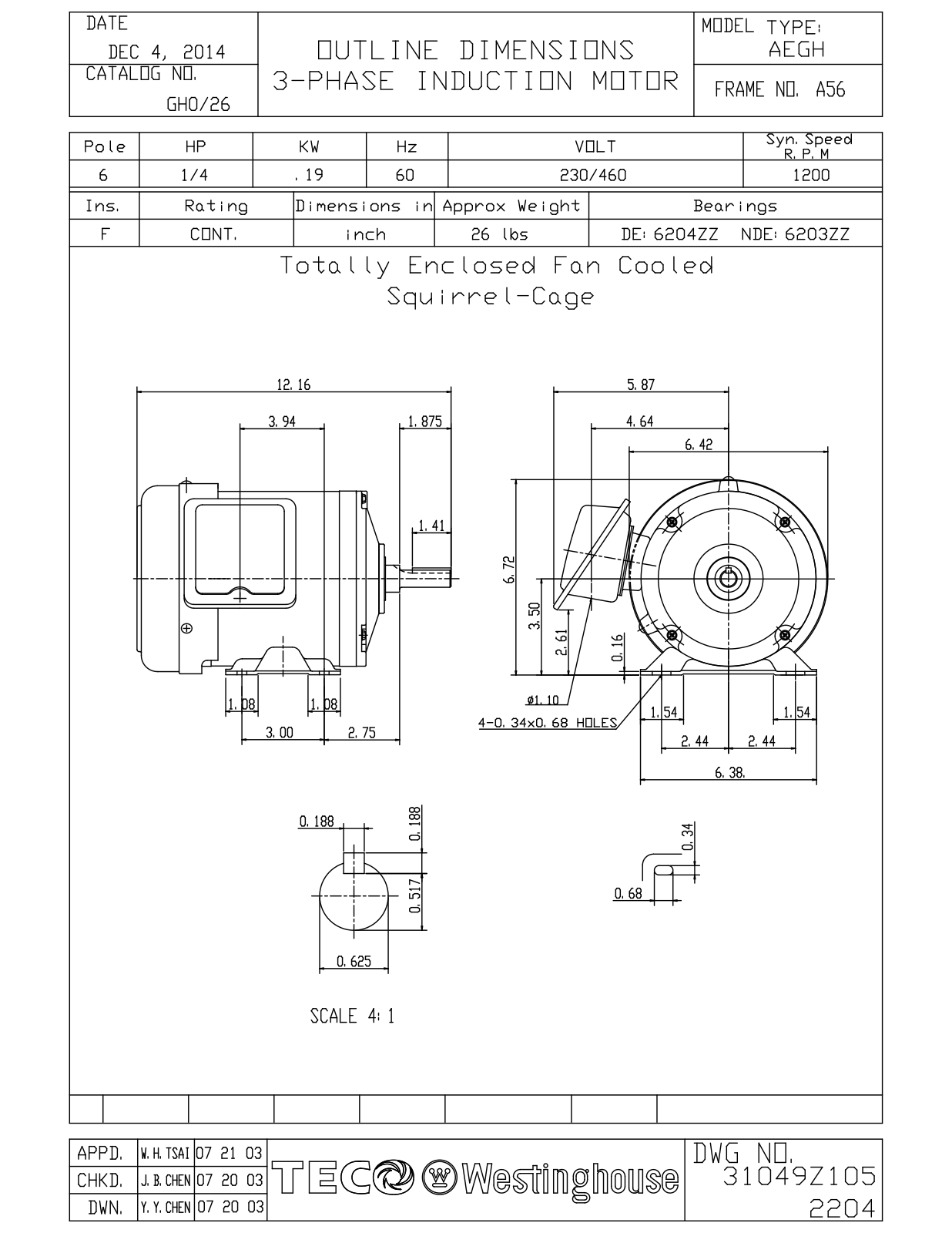 Teco GH0/26 Reference Drawing