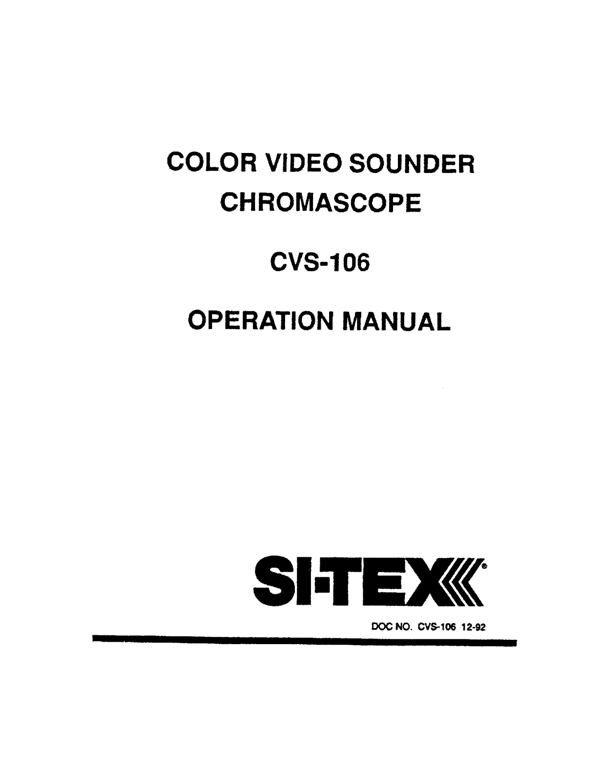 Si-tex CVS-106 User's Manual