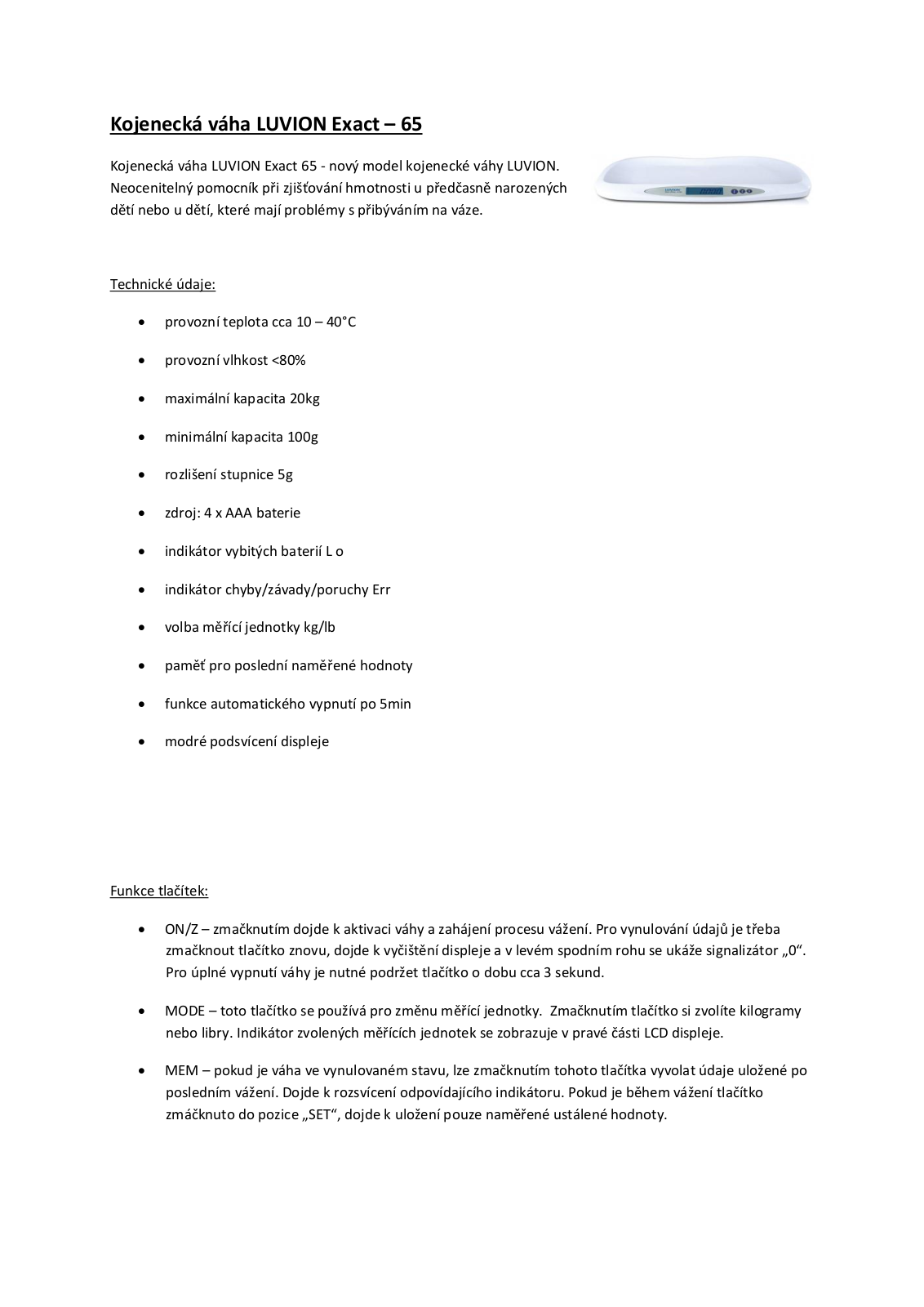 Luvion Exact 65 User Manual - ManualMachine.com