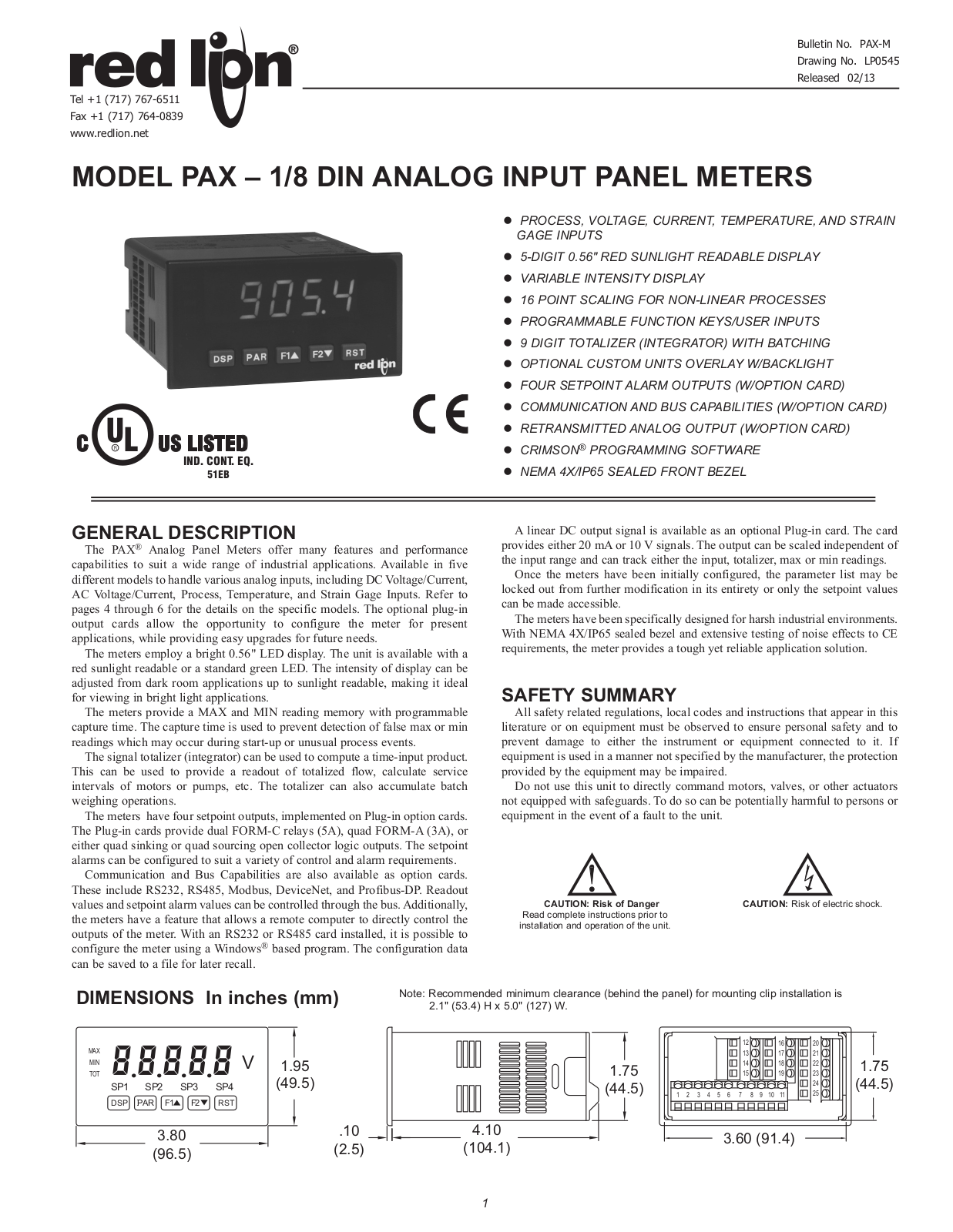 Red Lion PAXT User Manual