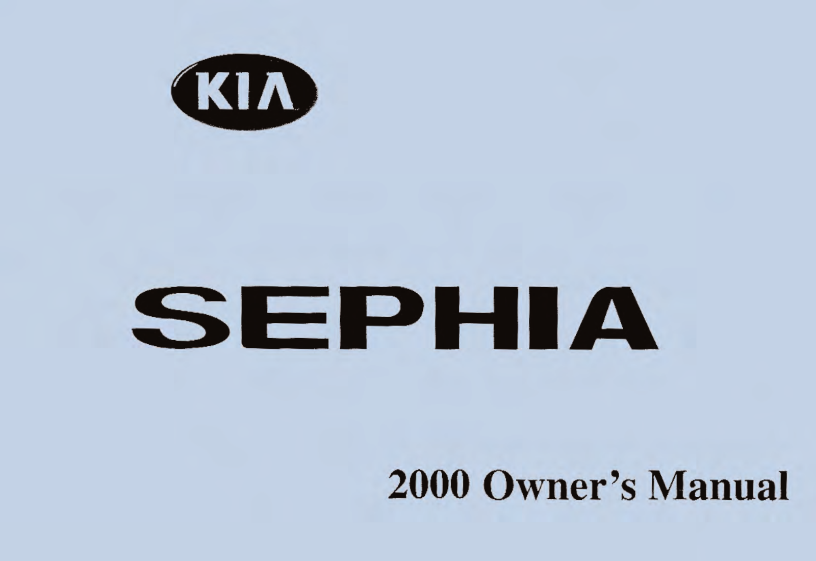 Kia Sephia 2000 Owner's Manual