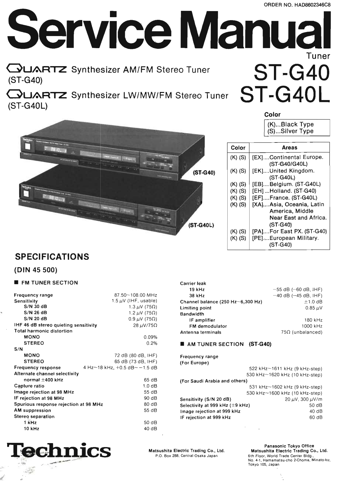 Technics ST-G-40-L Service Manual