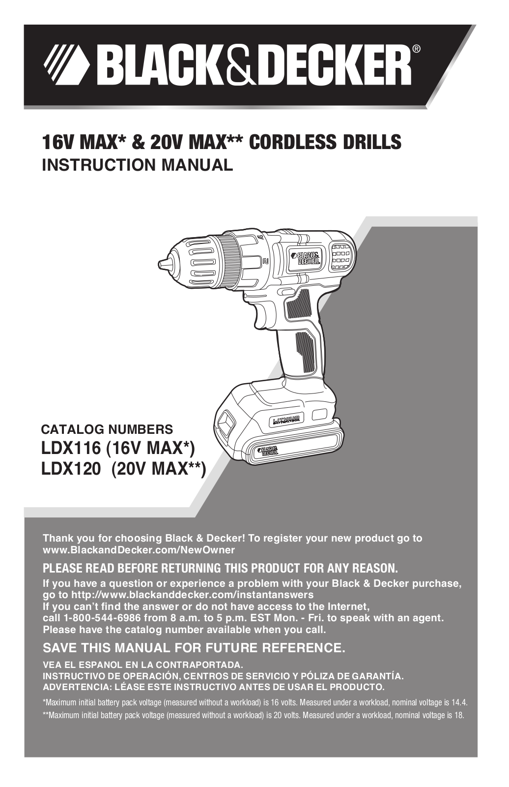 Black & Decker LDX120CR User Manual