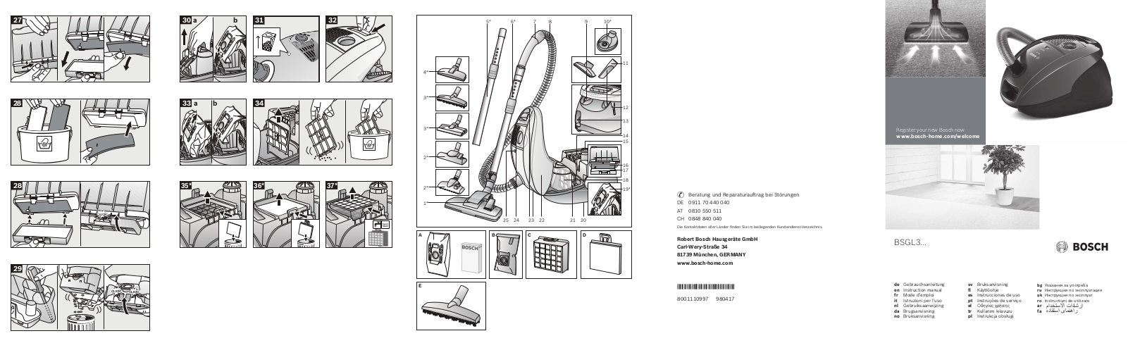 Bosch BSGL32383 Instruction manual