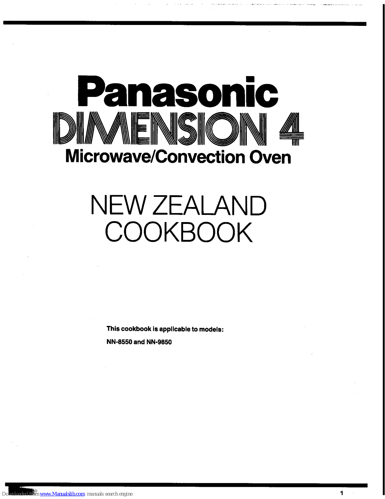 Panasonic DIMENTION 4 NN-8550, DIMENTION 4 NNN-9850 Cookbook