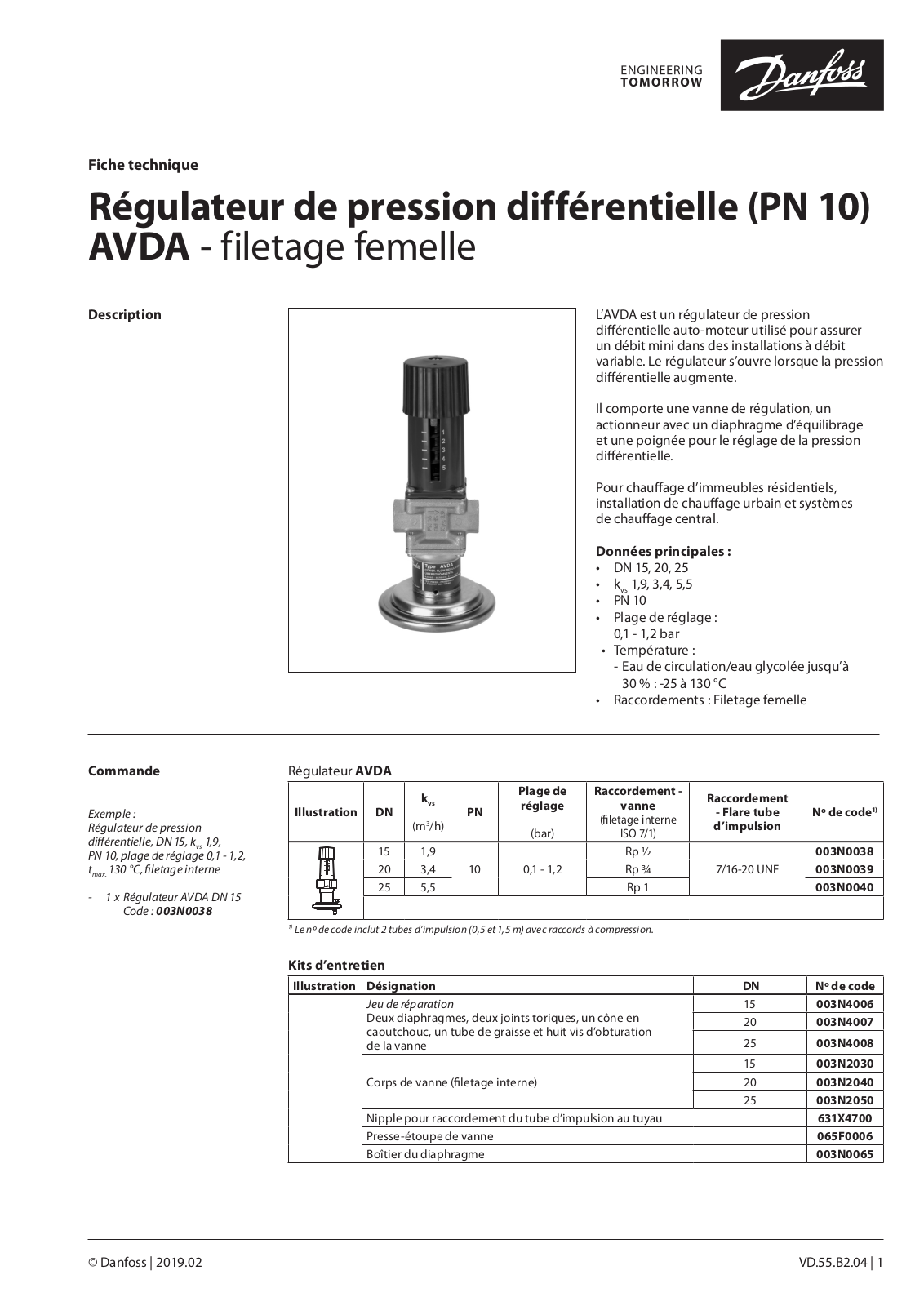 Danfoss AVDA Data sheet