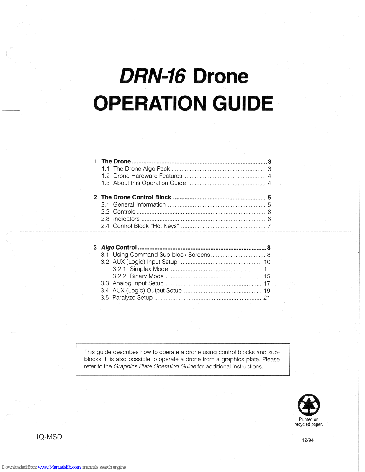 Crown DRN-16 Drone Operation Manual