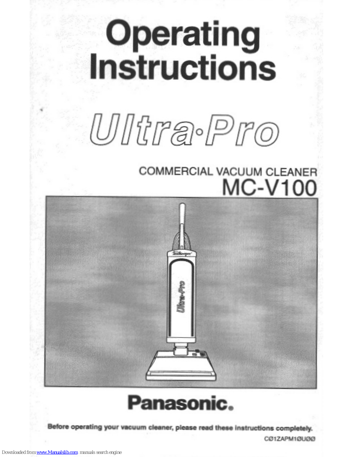 Panasonic Ultra-Pro MC-V100 Operating Instructions Manual