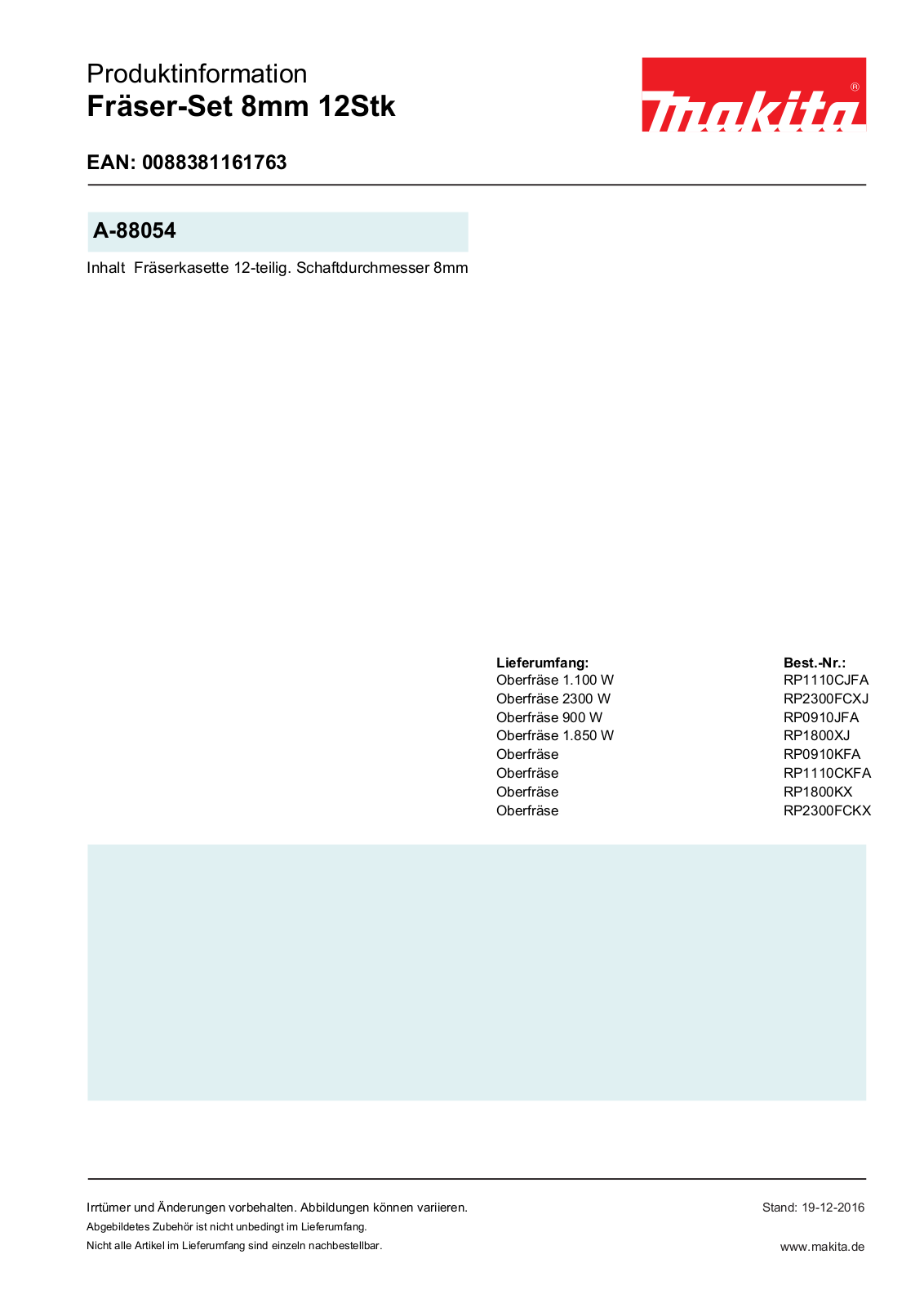 Makita A-88054 Service Manual