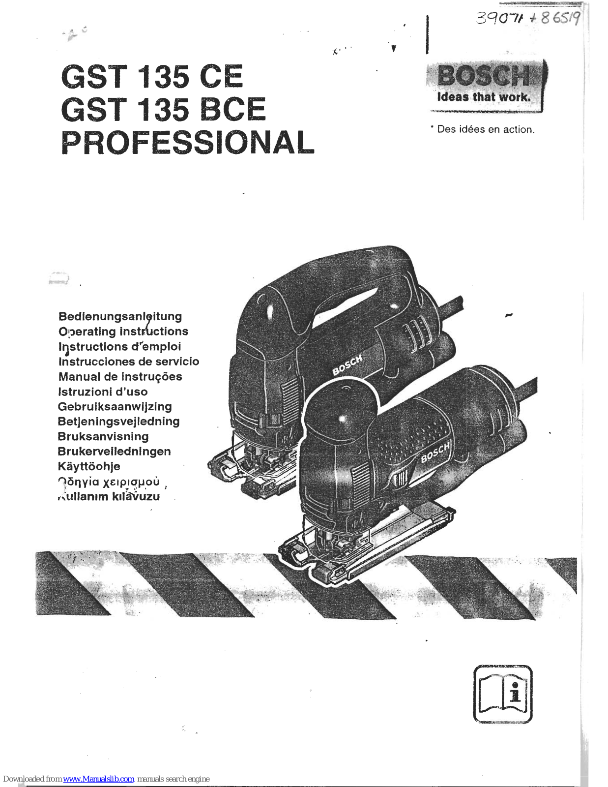 Bosch GST 132 BCE Professional, GST 132 CE Professional Operating Instructions Manual