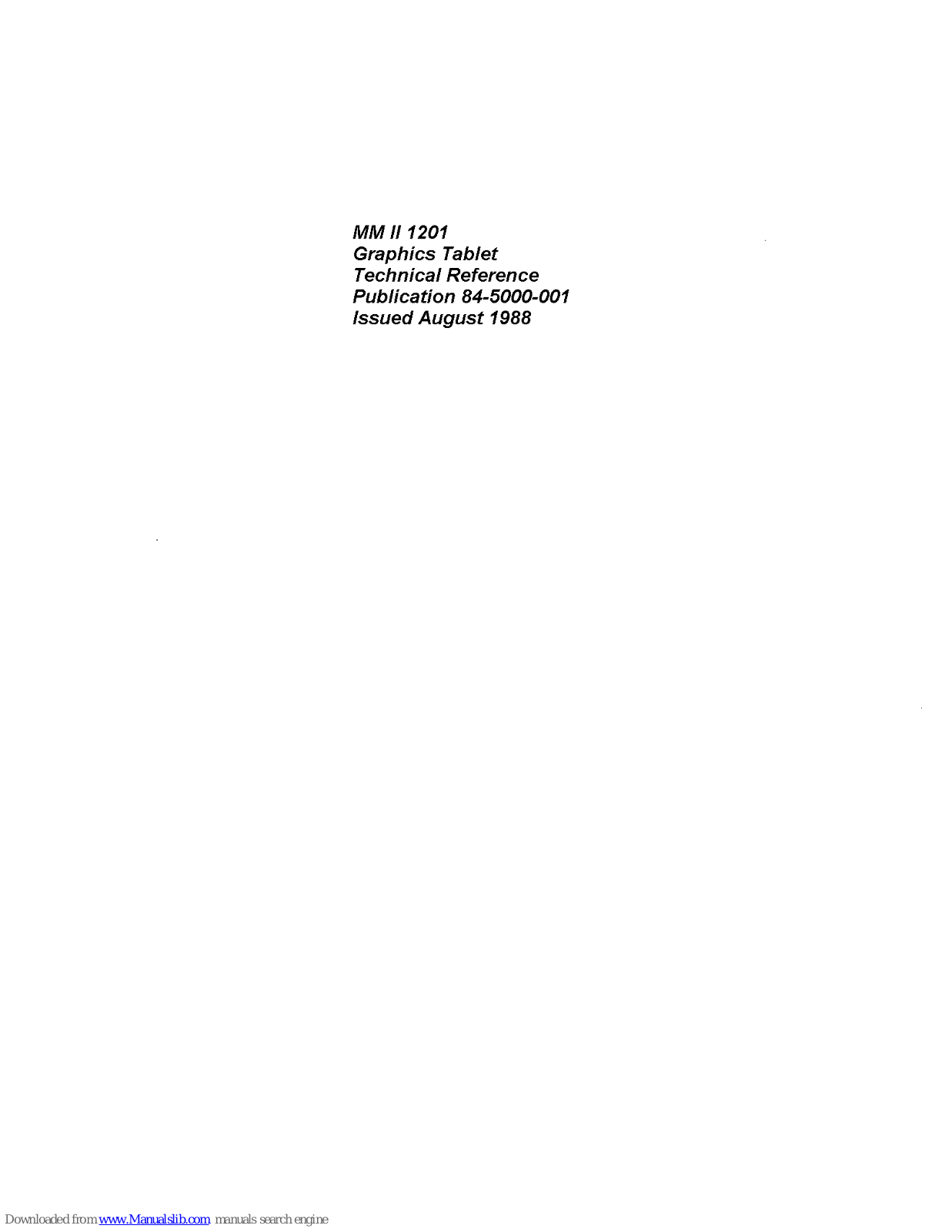 Summagraphics MM-II-1201 Technical Reference - ManualMachine.com