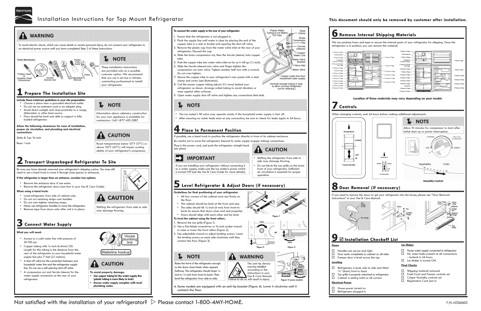 Kenmore 25360002412, 25360002413, 25360002414, 25360002415, 25360002610 Installation Guide - ManualMachine.com