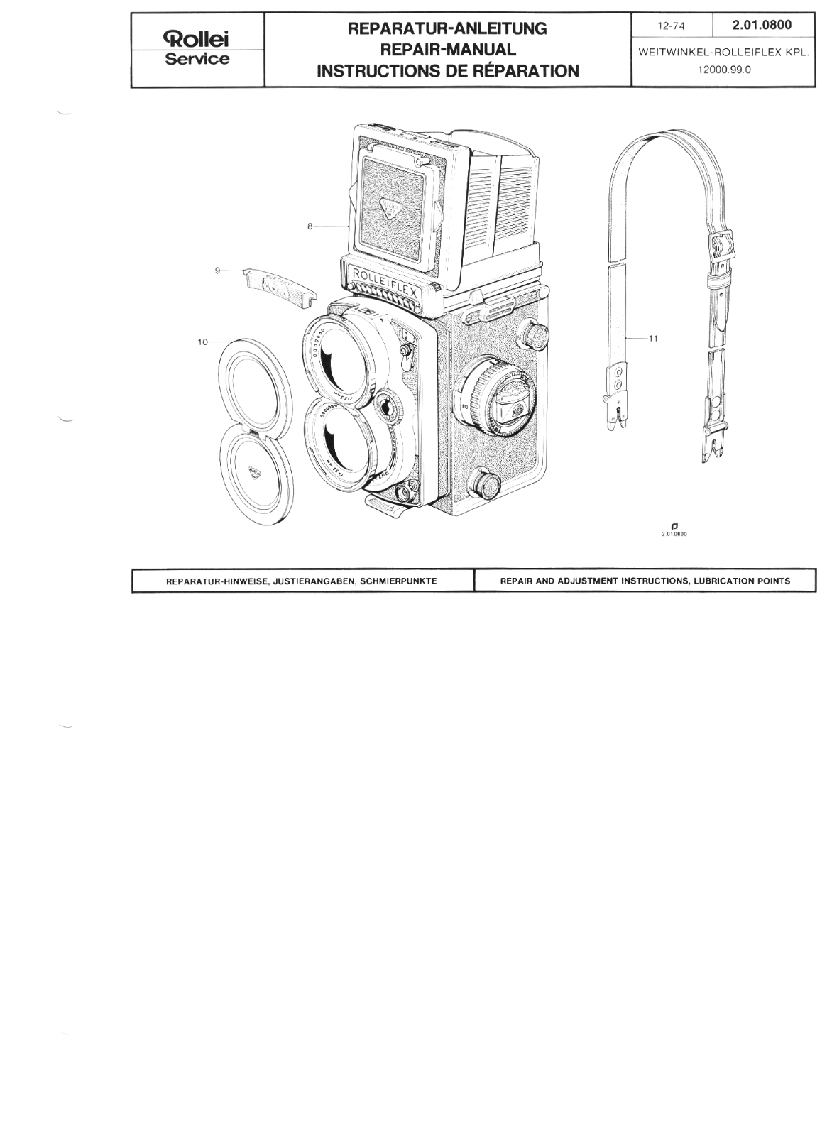 ROLLEI Rolleiflex Weitwinkel Instruction Manual