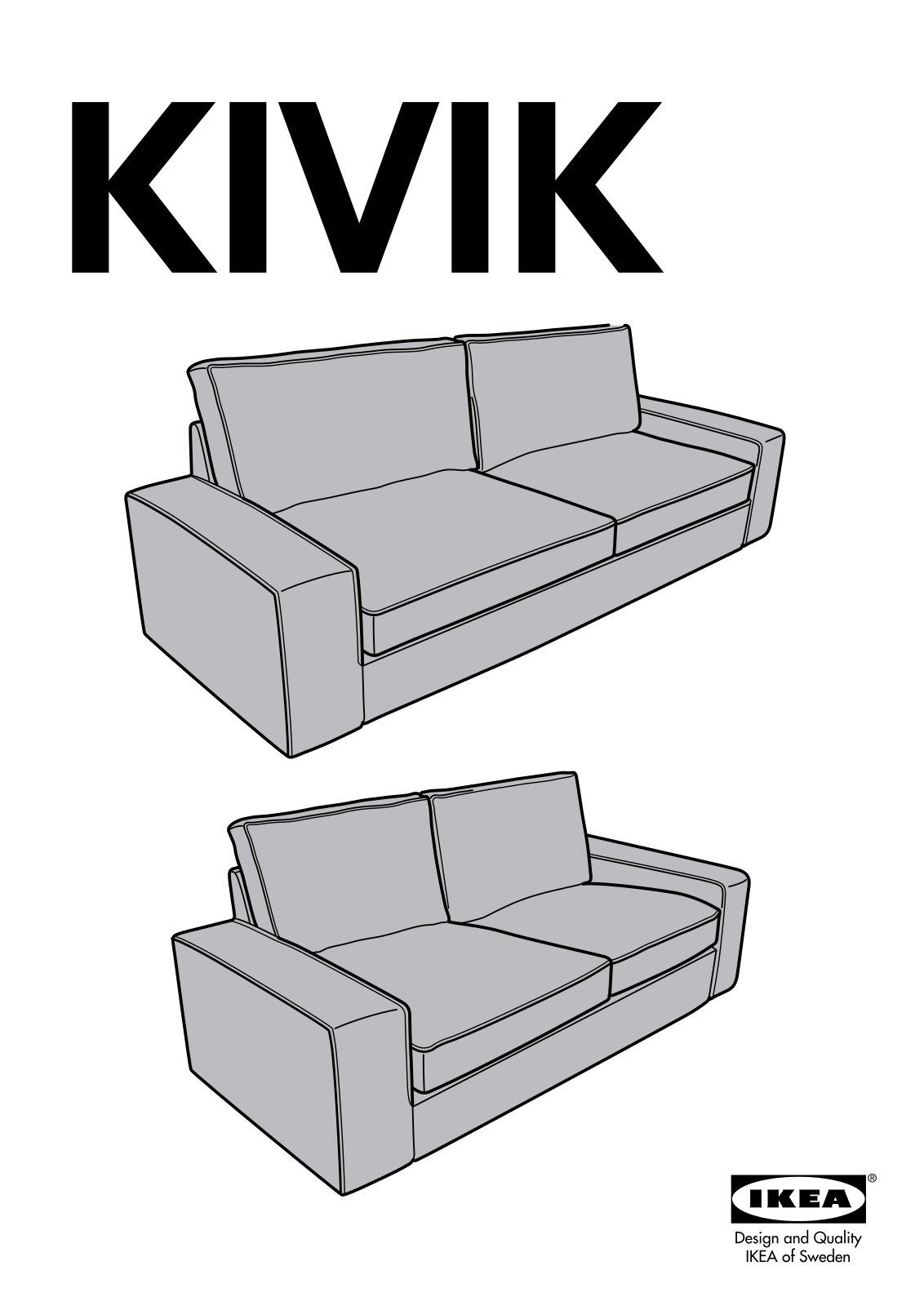 IKEA KIVIK SOFA, KIVIK LOVESEAT User Manual
