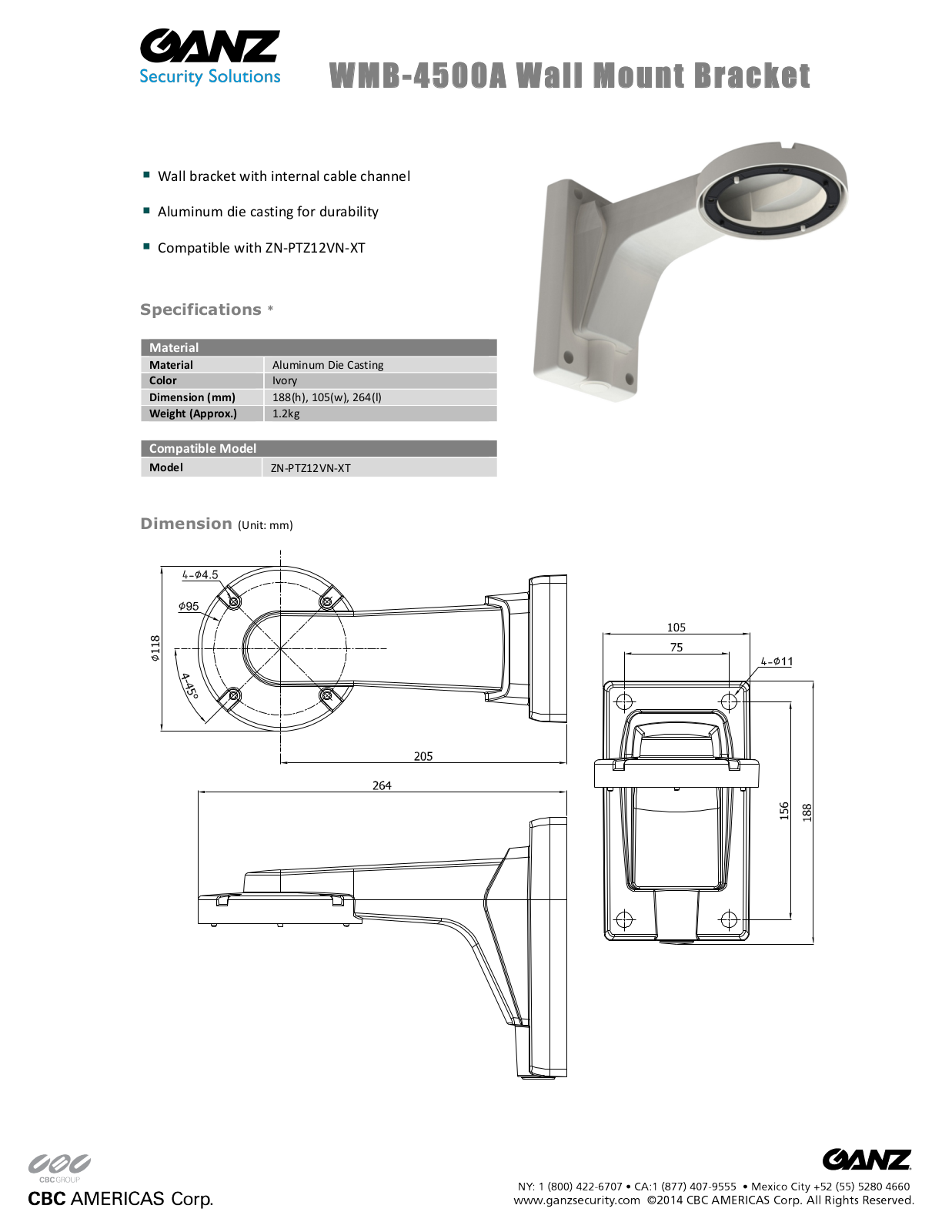 Ganz WMB-4500A Specsheet