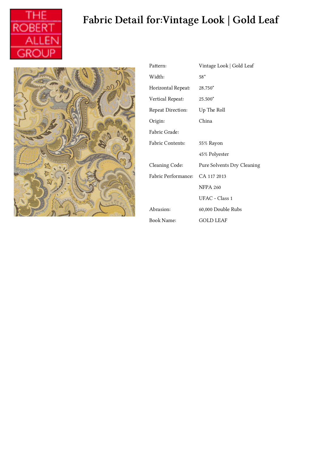 Robert Allen RALF1495 Specifications - ManualMachine.com