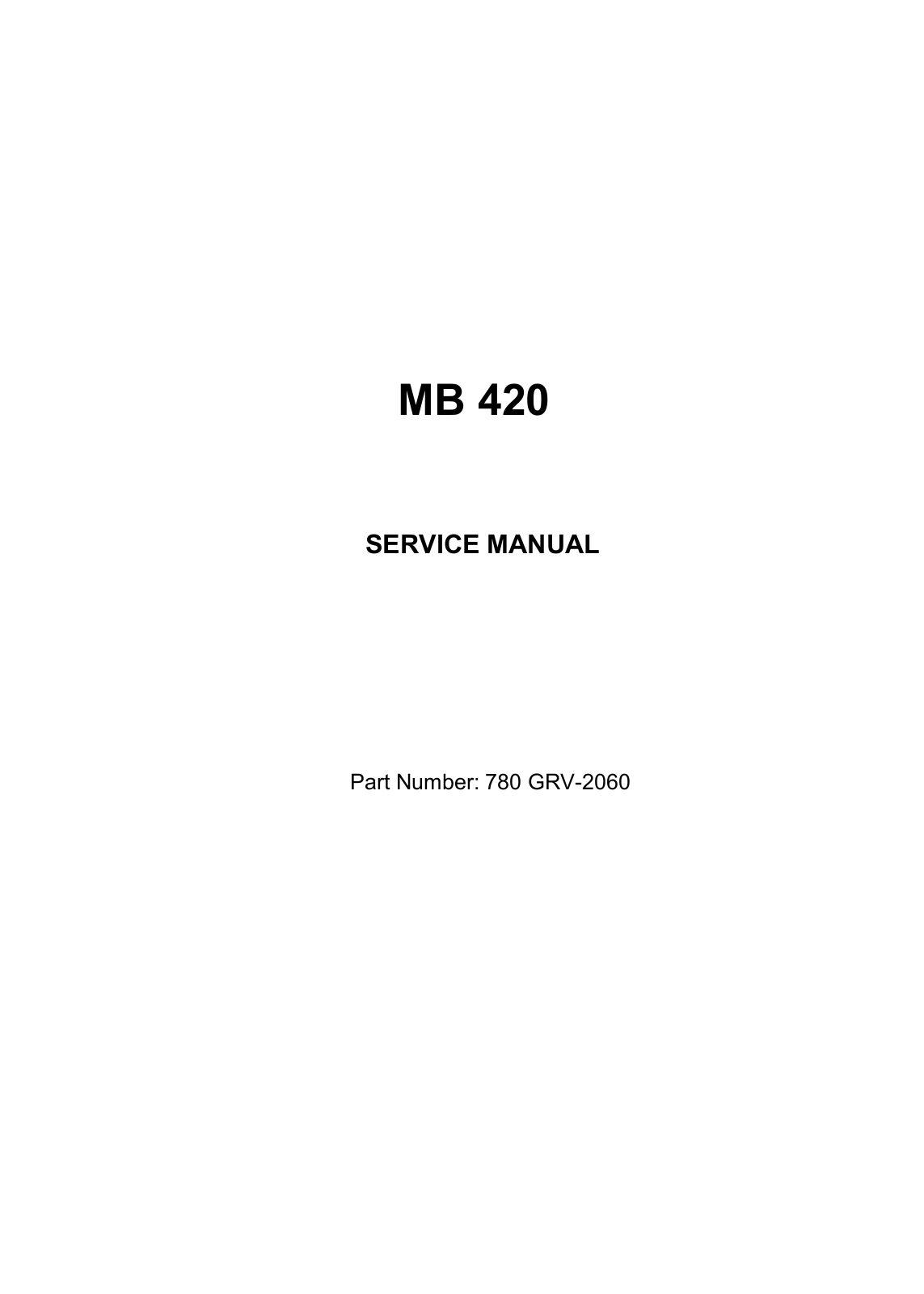 MB 420 Service manual