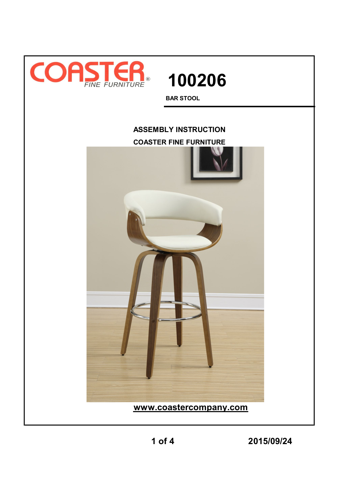 Coaster 100206 Assembly Guide