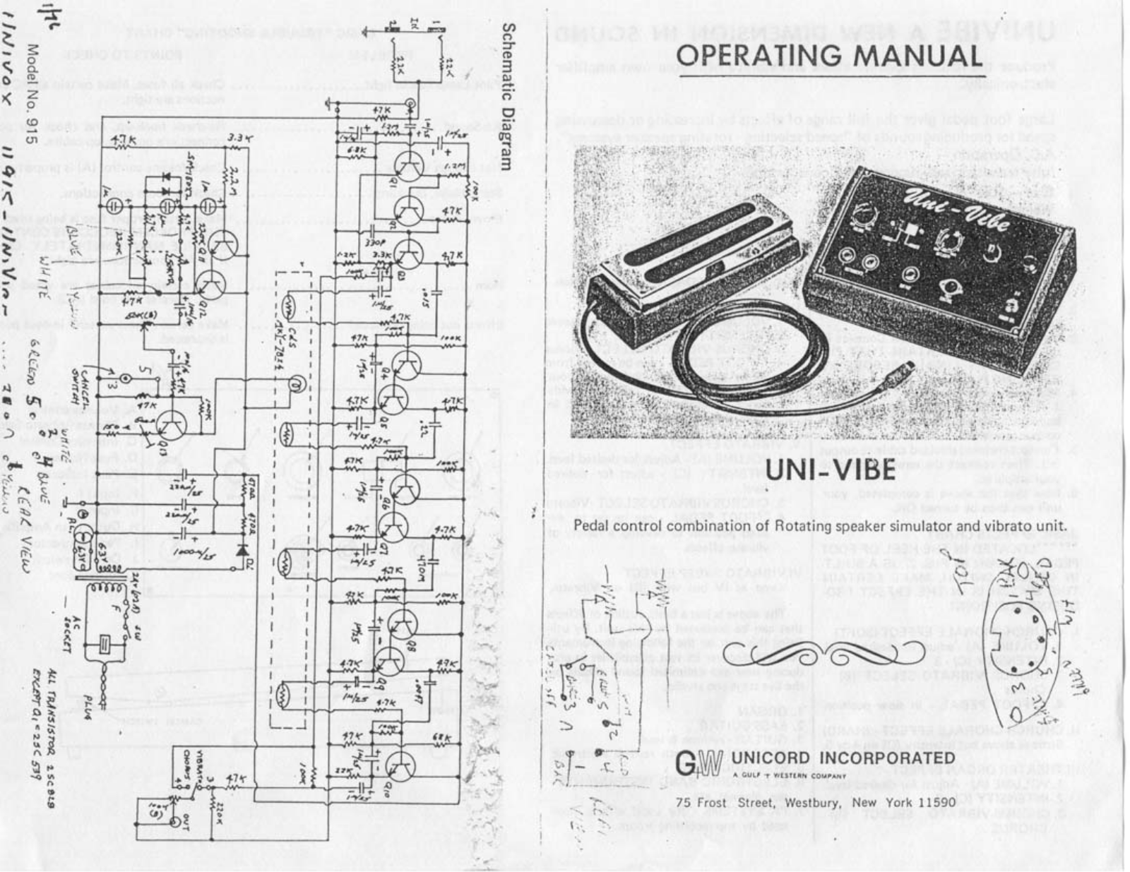 Univibe 915 schematic