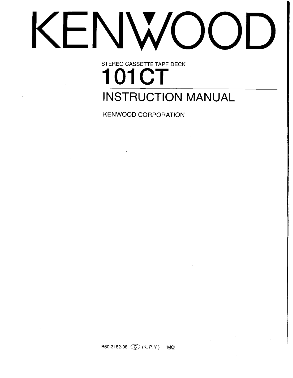 Kenwood 101CT, 74 User Manual