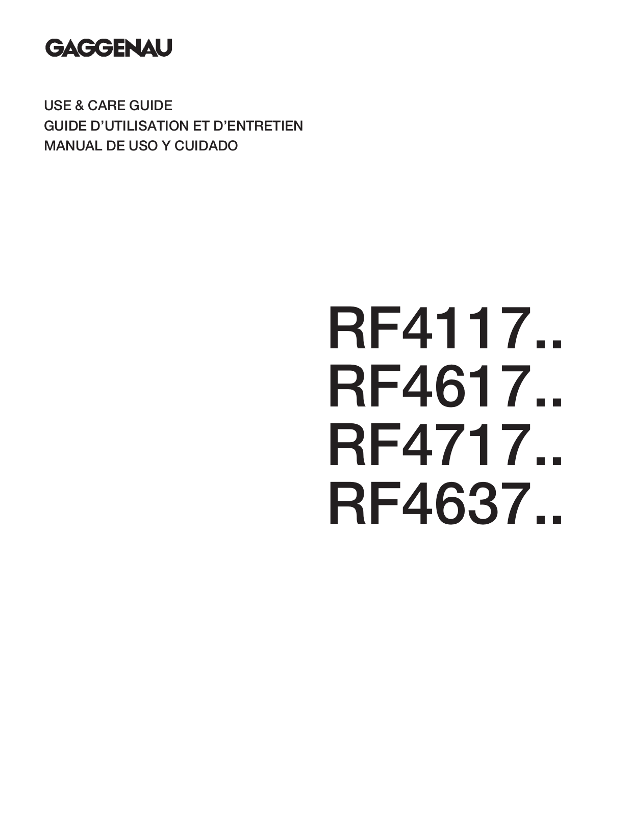 GAGGENAU RF 463, RF 461, RF 411 User Manual