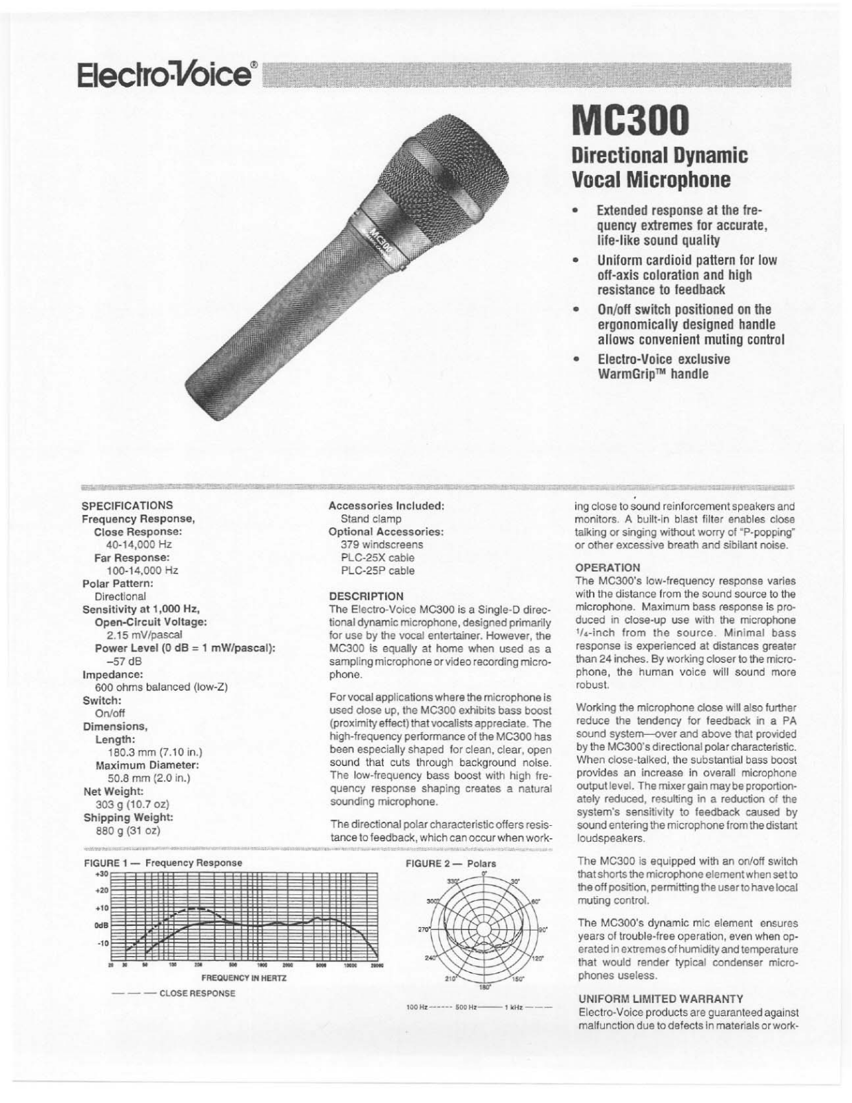 Electro-Voice MC300 User Manual