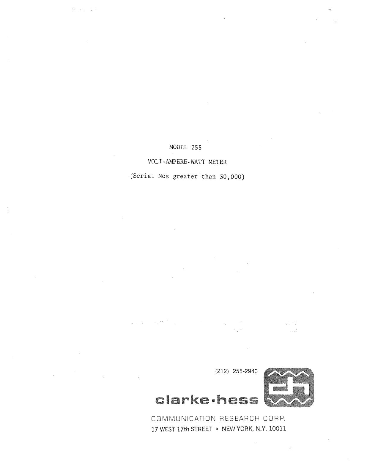 Clark Hess 255 Service manual