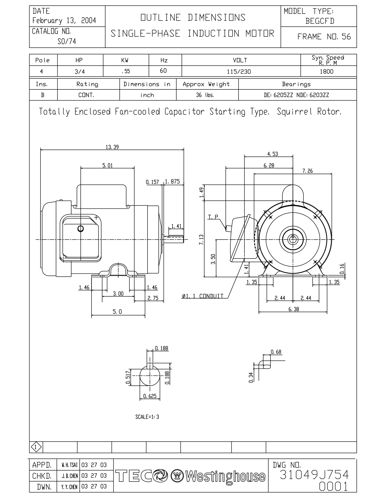 Teco S0/74 Reference Drawing