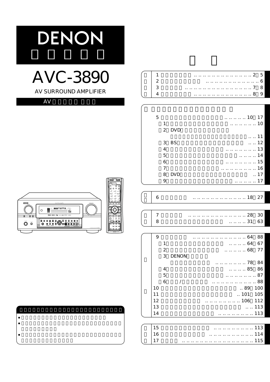 Denon AVC-3890 Owner's Manual