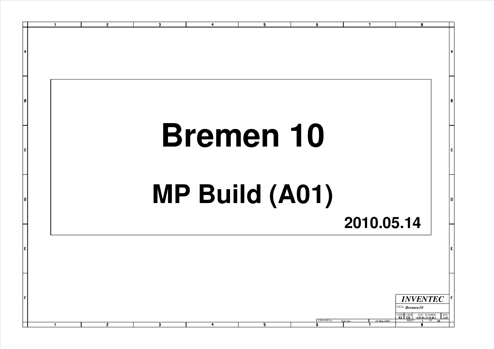 INVENTEC Bremen 10 Schematics