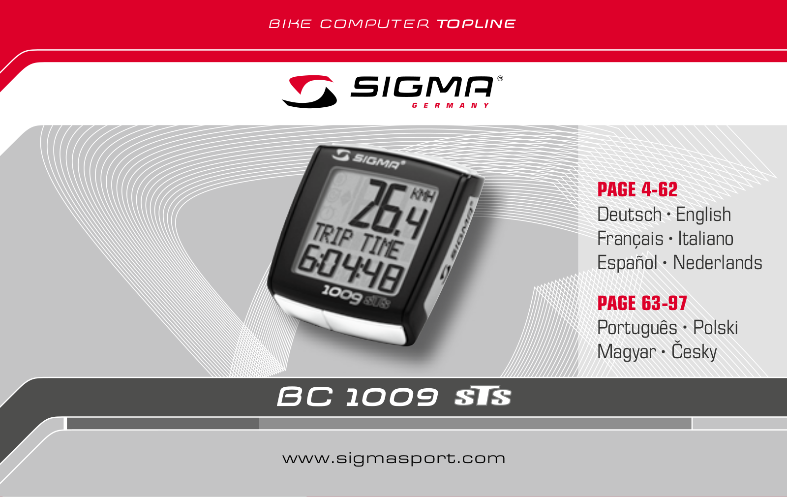 SIGMA BC 1009 STS User Manual