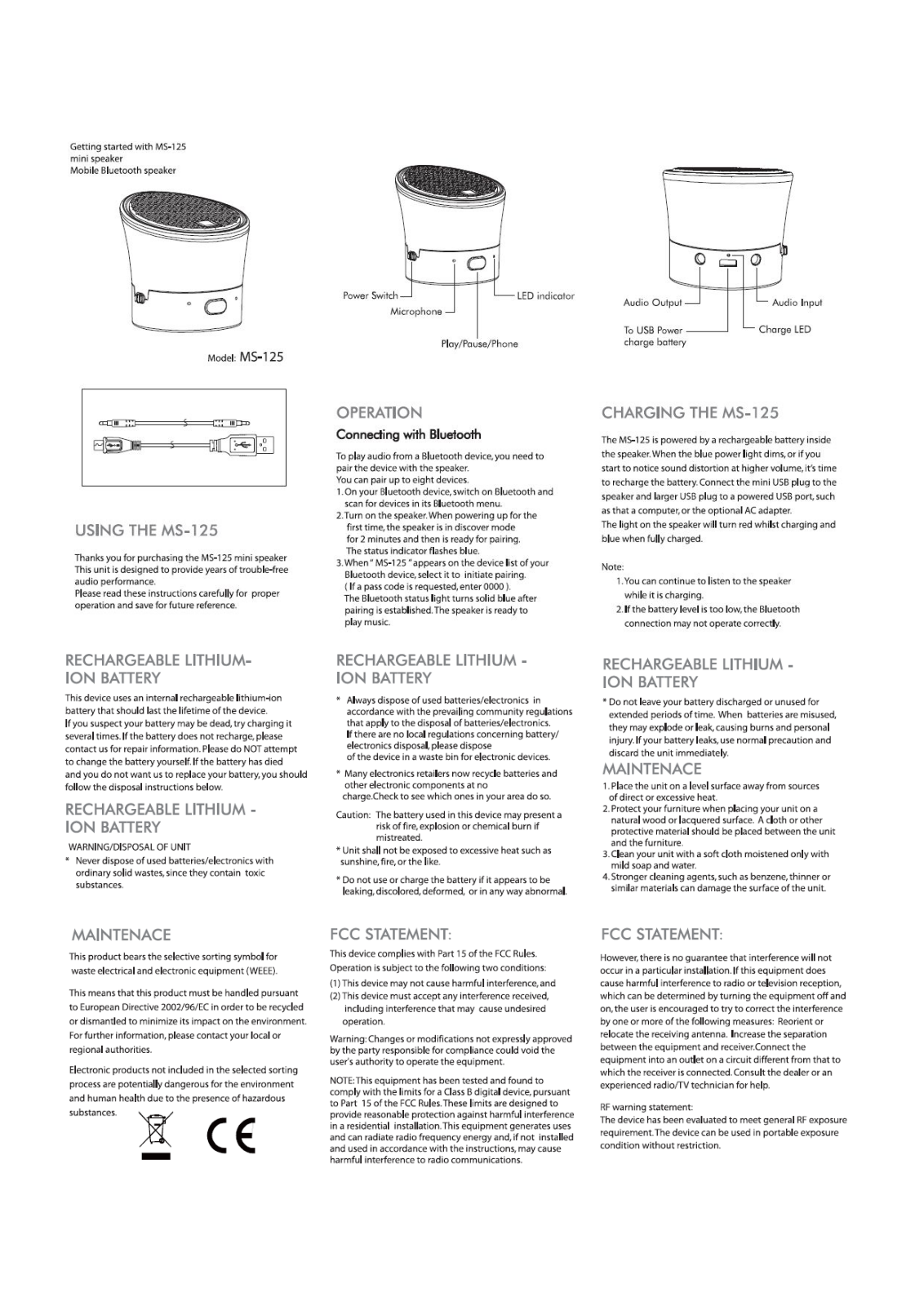 MioStar MS125 User Manual