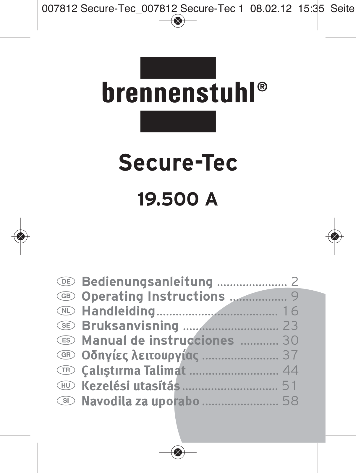 Brennenstuhl Secure-Tec User guide