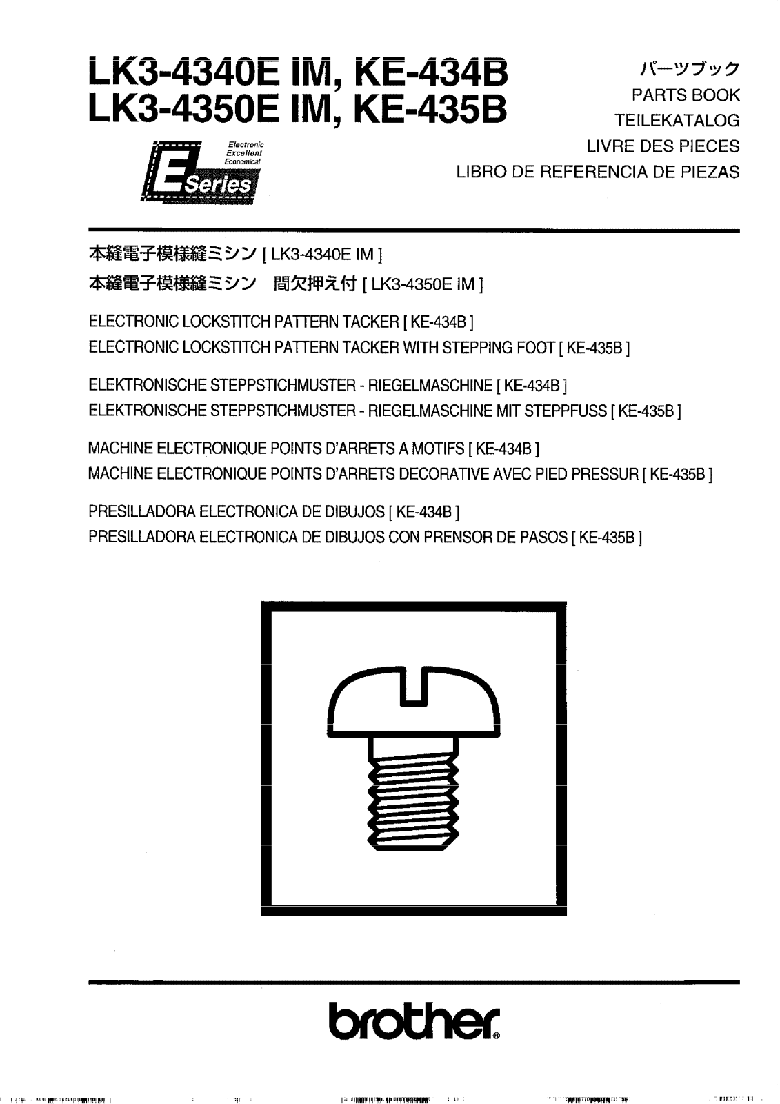 BROTHER LK3-4340E IM, KE-434B, LK3-4350E IM, KE-435B Parts List