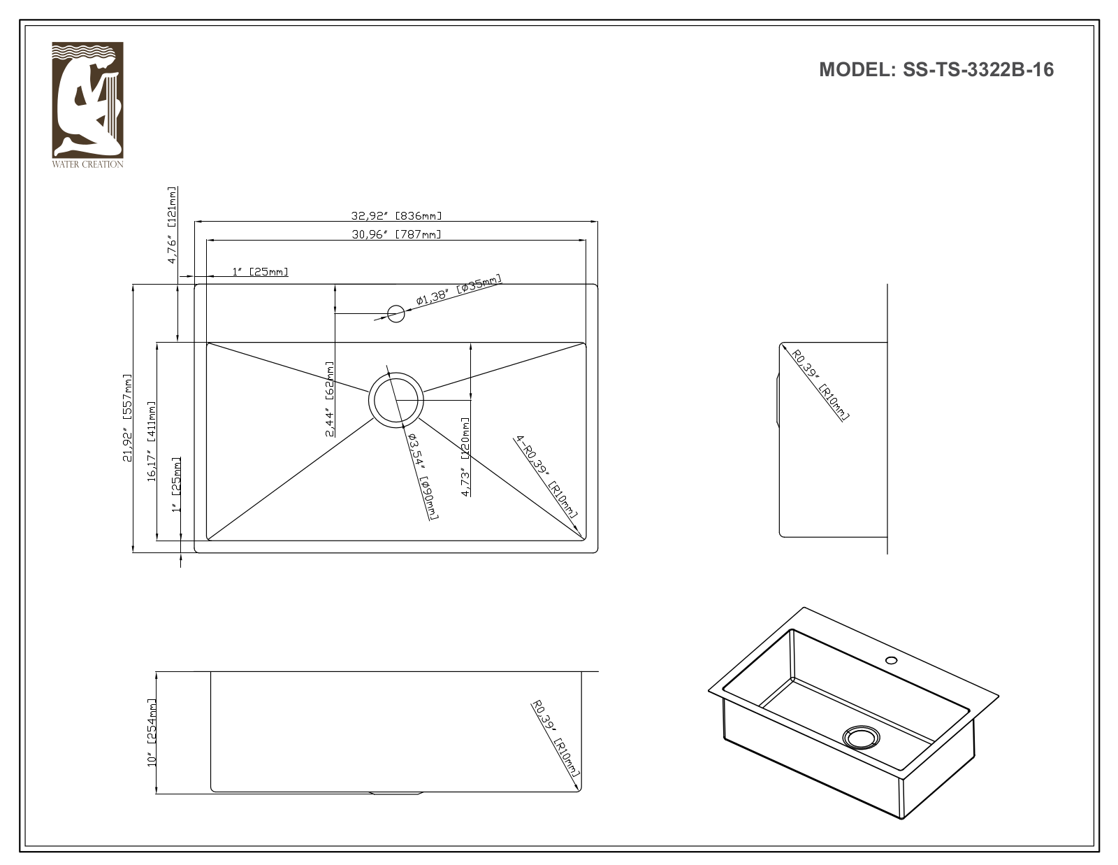 Water Creation CF511TS3322B User Manual